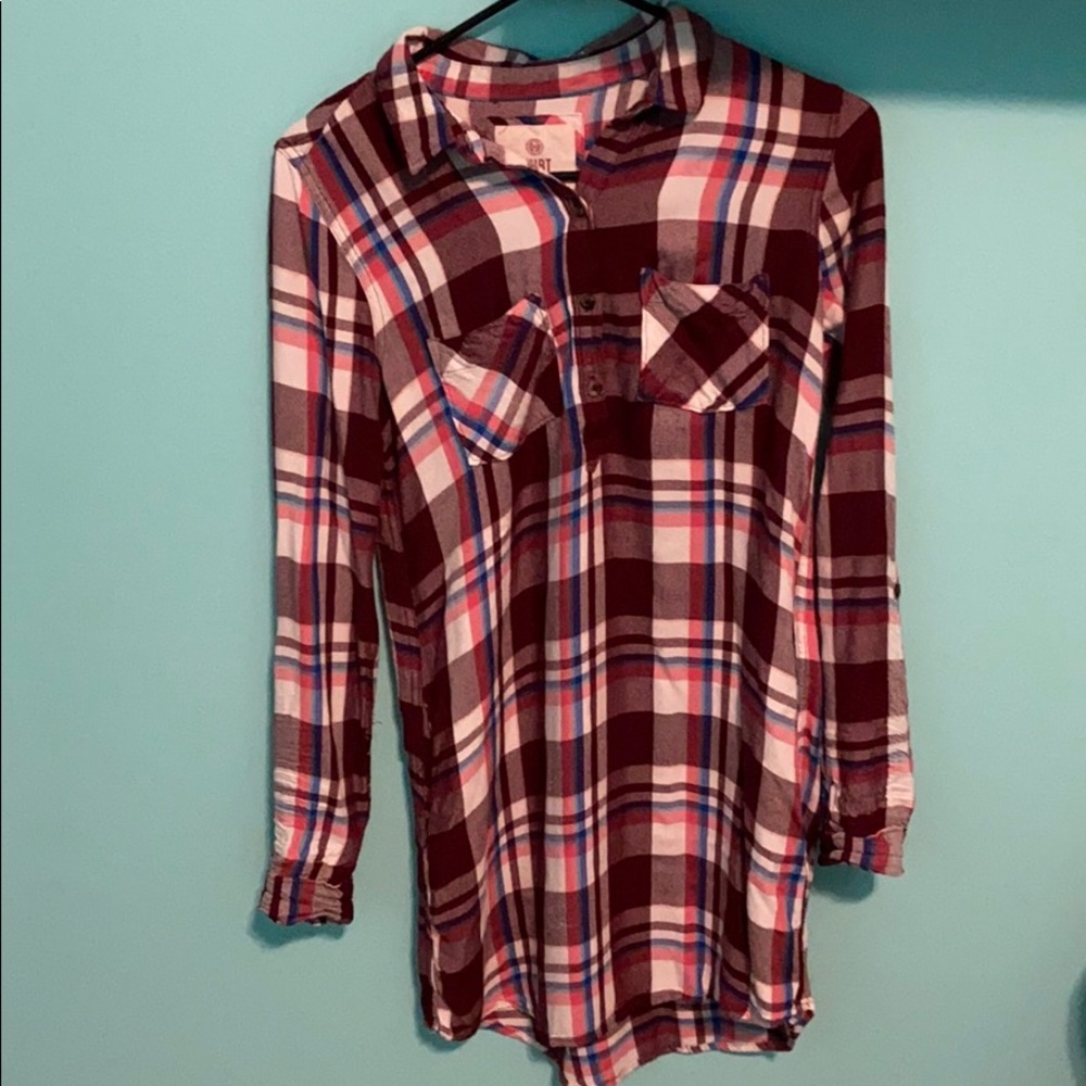 SO plaid shirt dress